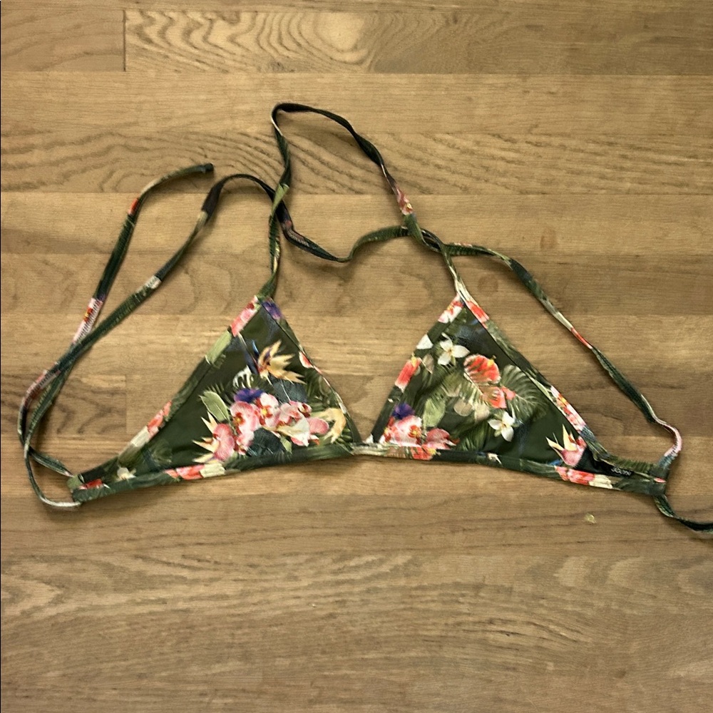 Jolyn Clothing Floral Bikini Top - Green and Pink